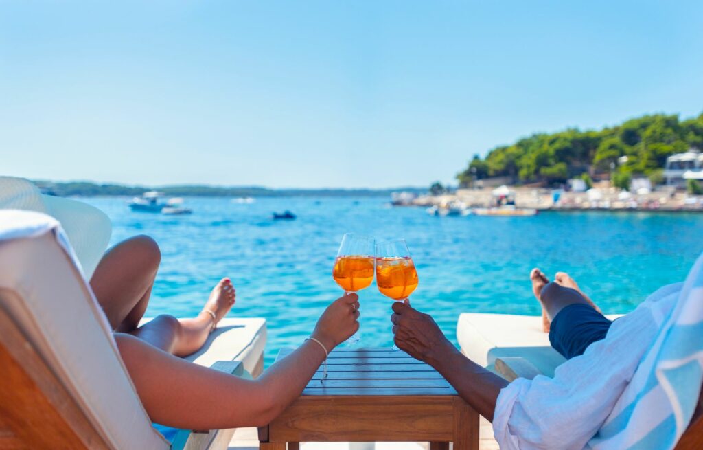 Image verre sur bain de soleil